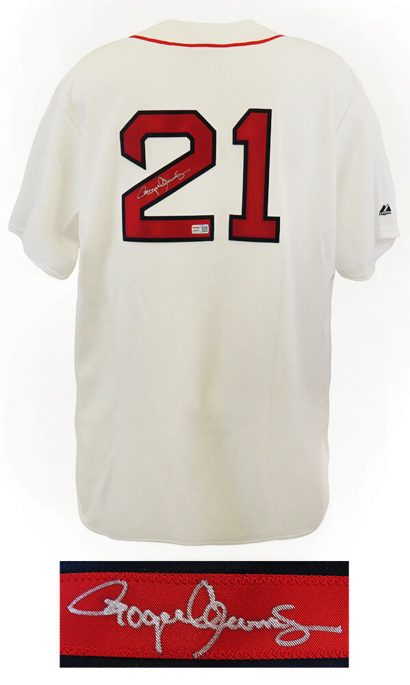 Roger Clemens Signed Boston Red Sox White Majestic Replica Baseball Jersey