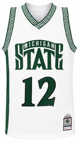 Mateen Cleaves Signed Michigan State 1999 M&N T/B White Swingman Basketball Jersey w/2000 MOP