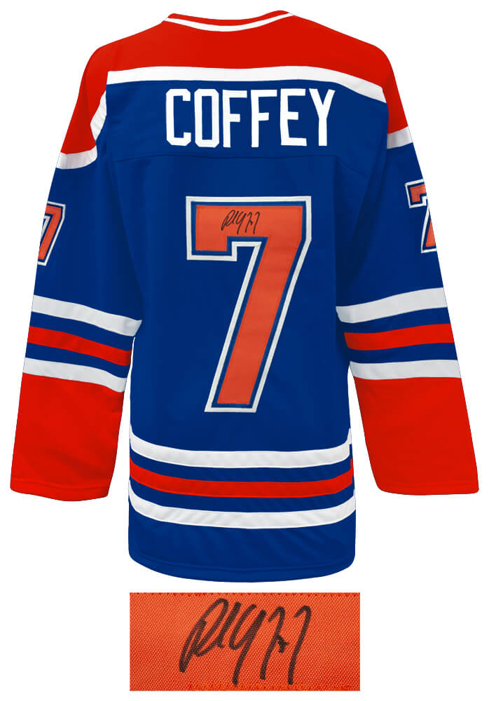 Paul Coffey Signed Blue Custom Hockey Jersey