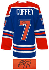 Paul Coffey Signed Blue Custom Hockey Jersey