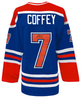 Paul Coffey Signed Blue Custom Hockey Jersey