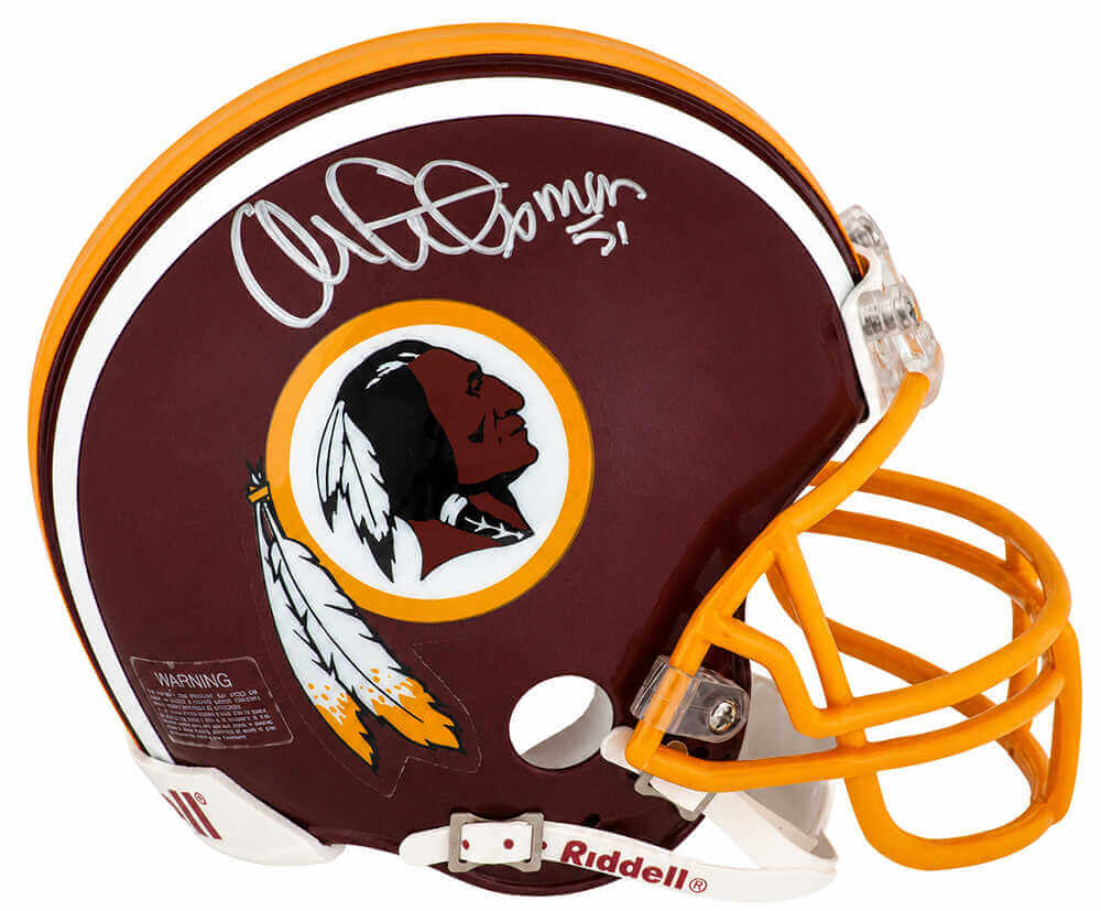 Monte Coleman Signed Washington Throwback Riddell (VSR4) Mini Helmet