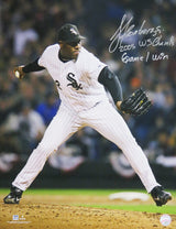 Jose Contreras Signed Chicago White Sox 2005 World Series 16x20 Photo w/2005 WS Champs, Game 1 Win
