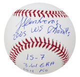 Jose Contreras Signed Rawlings Official MLB Baseball w/2005 WS Champs, 15-7, 3.61 ERA, 154 K's