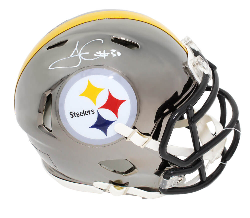 James Conner Signed Pittsburgh Steelers Chrome Riddell Speed Mini Helmet
