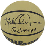 Michael Cooper Signed Wilson Gold NBA Basketball w/5x Champs