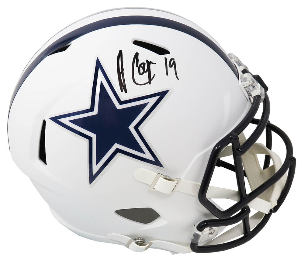 Amari Cooper Signed Dallas Cowboys Flat White Matte Riddell Full Size Speed Replica Helmet