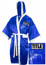 Gerry Cooney Signed Signed Title Blue Boxing Robe