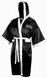 Gerry Cooney Signed Title Black With White Trim Full Size Boxing Robe w/Gentleman