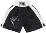 Gerry Cooney Signed Title Black & White Trim Boxing Trunks