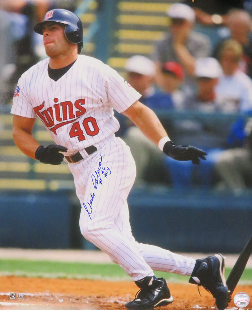 Marty Cordova Signed Minnesota Twins Batting Action 16x20 Photo w/95 AL ROY