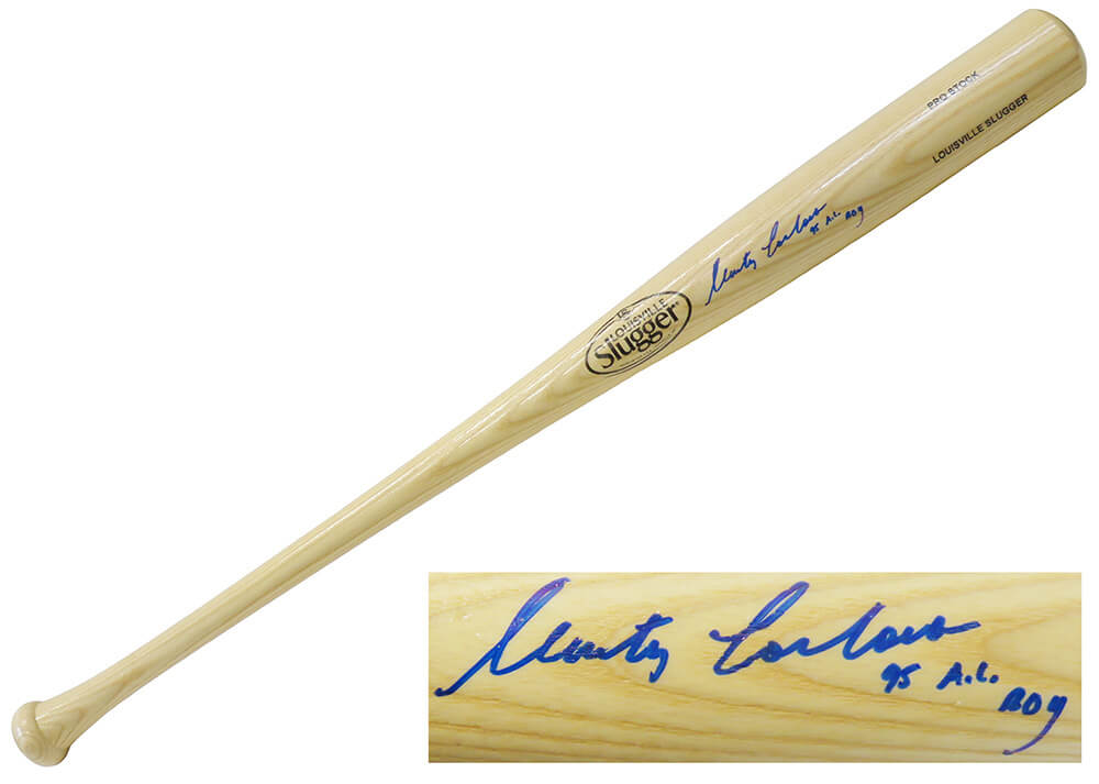 Marty Cordova Signed Louisville Slugger Blonde Baseball Bat w/95 AL ROY