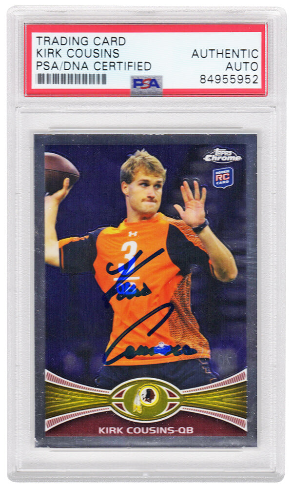 Kirk Cousins Signed 2012 Topps Chrome Rookie Football Trading Card #146 - (PSA Encapsulated)