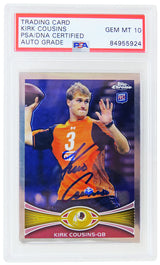 Kirk Cousins Signed 2012 Topps Chrome Rookie Football Trading Card #146 - (PSA/DNA / Auto Grade 10)