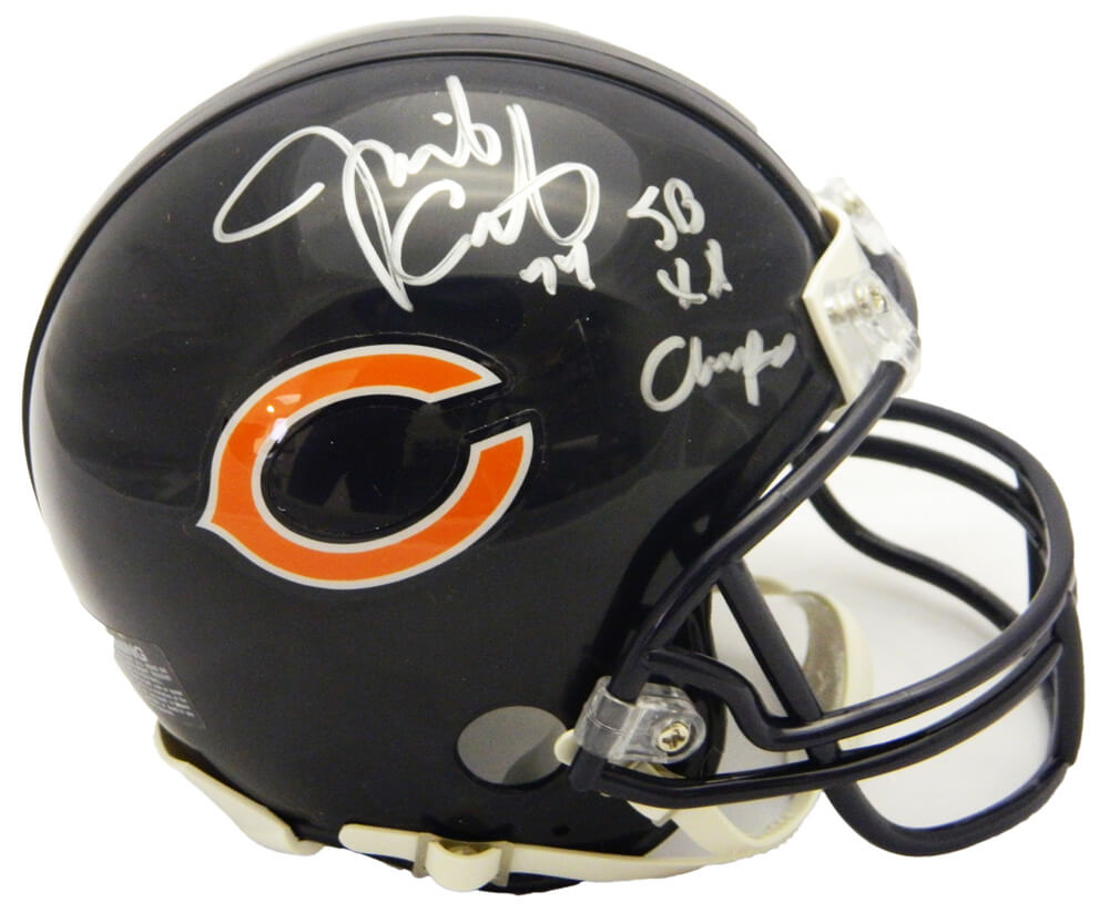 Jim Covert Signed Chicago Bears Riddell Mini Helmet w/SB XX Champs