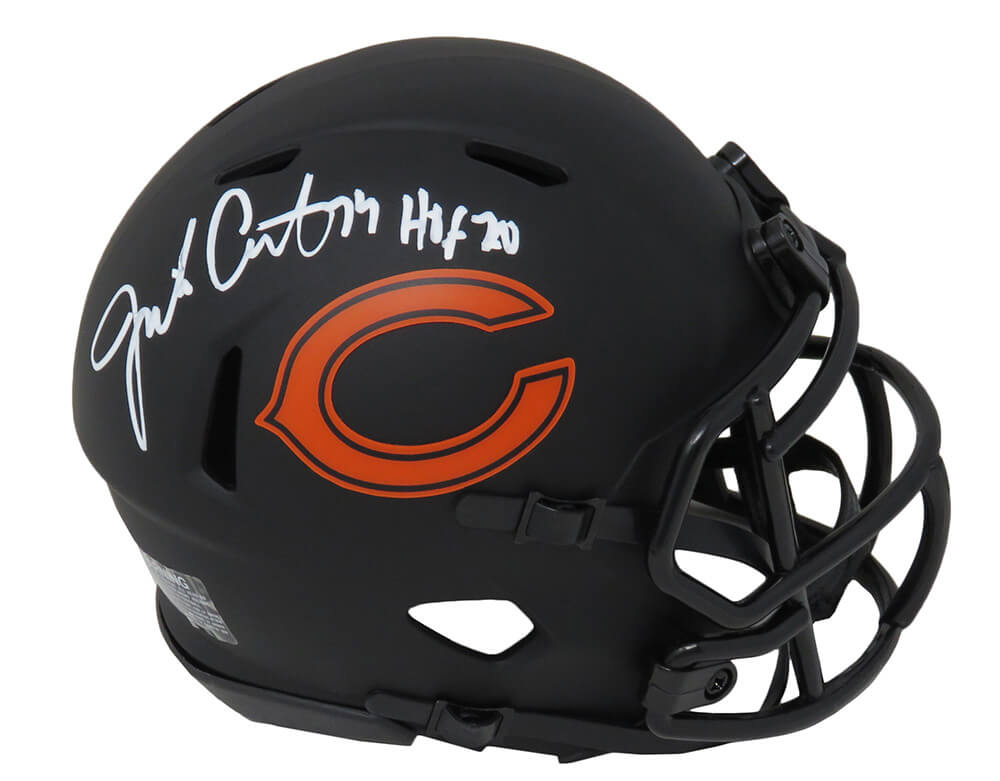 Jim Covert Signed Chicago Bears Eclipse Black Matte Riddell Speed Mini Helmet w/HOF'20