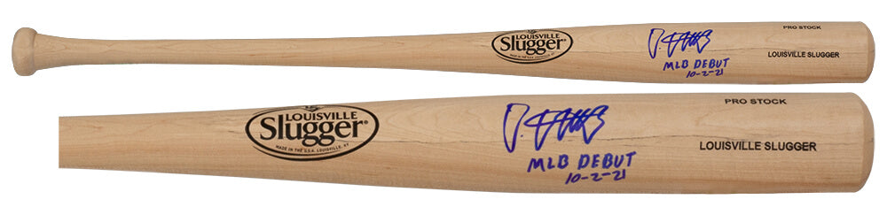 Oneil Cruz Signed Louisville Slugger Pro Stock Blonde Baseball Bat w/MLB Debut 10-2-21 - (Beckett)