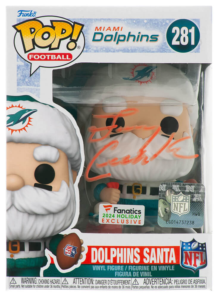 Larry Csonka Signed Miami Dolphins SANTA Funko Pop Doll #281
