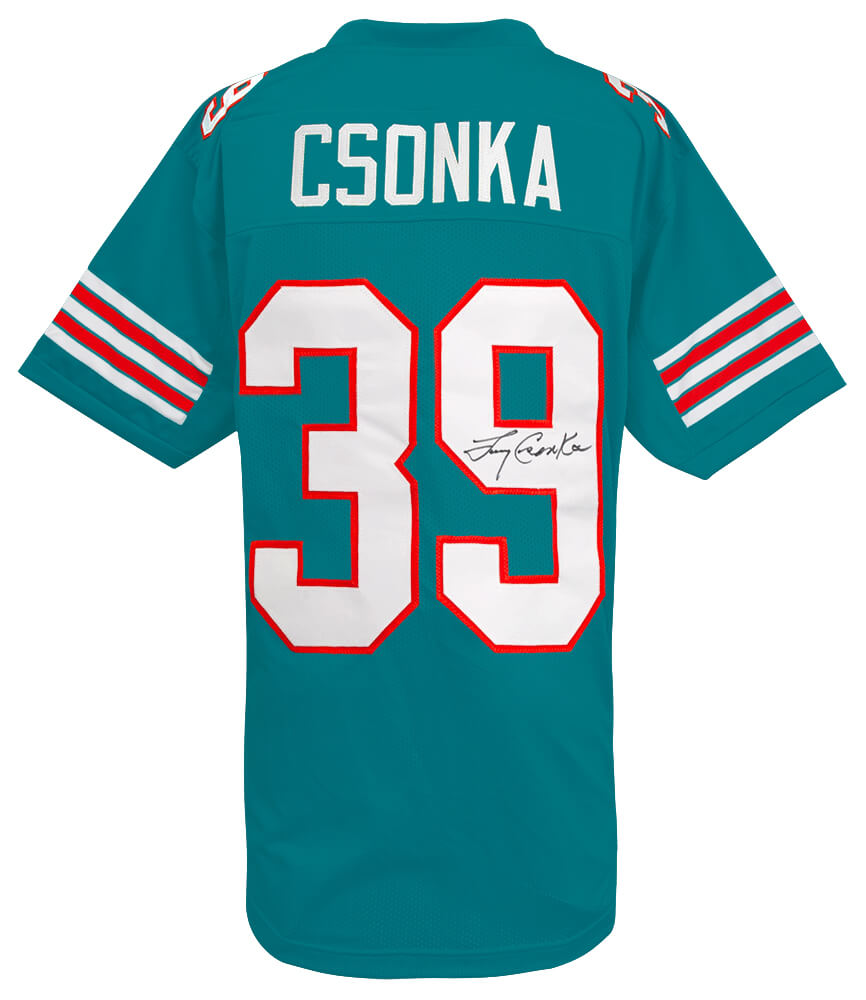 Larry Csonka Signed Teal Custom Football Jersey