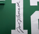 New York Jets Joe Namath Autographed Framed Green Jersey Beckett BAS Witness Stock #238539