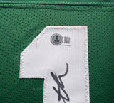 New York Jets Joe Namath Autographed Framed Green Jersey Beckett BAS Witness Stock #238539