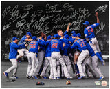 2016 Chicago Cubs Team Signed Chicago Cubs 2016 World Series Celebration Spotlight 16x20 Photo (25 Sigs)