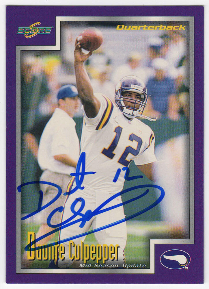 Daunte Culpepper Signed Vikings 1999 Score Supplemental Rookie Football Card #S83