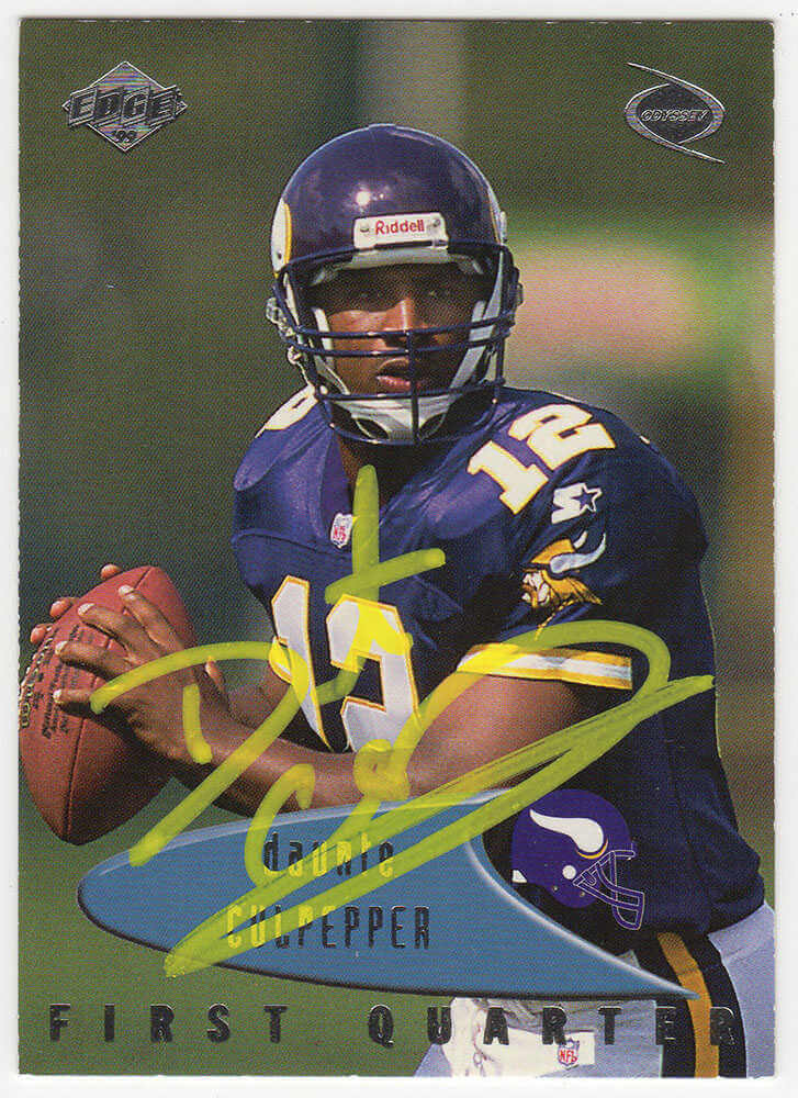Daunte Culpepper Signed Vikings 1999 Collector's Edge Odyssey Rookie Football Card #83 - (In Yellow)