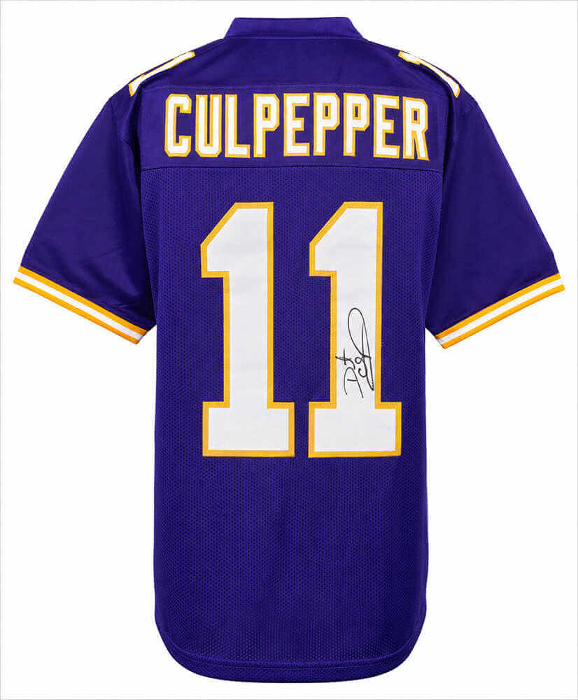 Daunte Culpepper Signed Purple Throwback Pro Style Custom Football Jersey