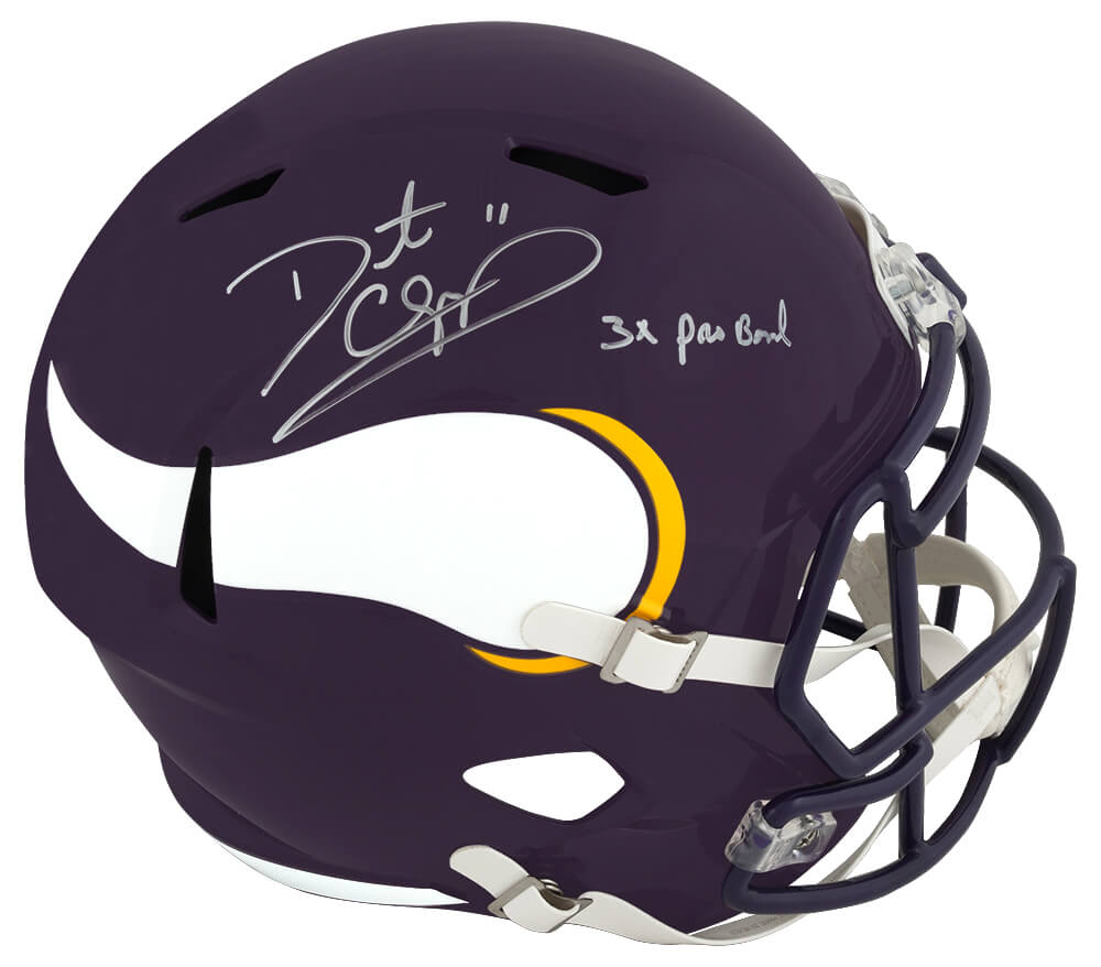 Daunte Culpepper Signed Minnesota Vikings Throwback Riddell Full Size Speed Replica Helmet w/3x Pro Bowl