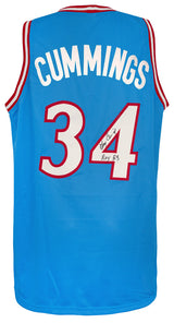 Terry Cummings Signed Blue Throwback Custom Basketball Jersey w/83 ROY