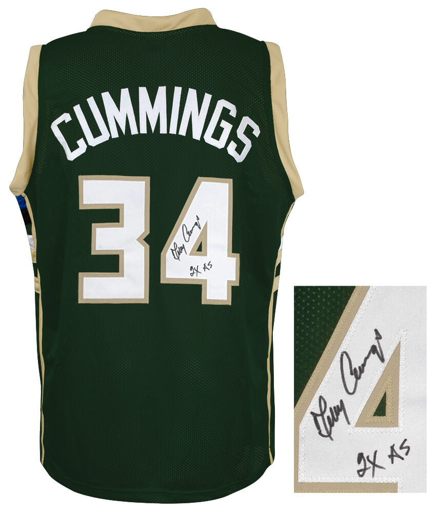 Terry Cummings Signed Green Throwback Custom Basketball Jersey w/2x AS