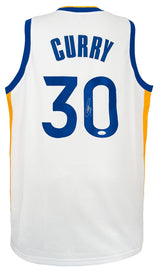 Stephen Curry Signed White Custom Basketball Jersey - (JSA)