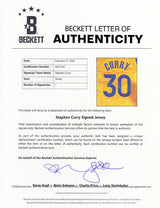 Stephen Curry Signed Yellow Custom Basketball Jersey - (Beckett)