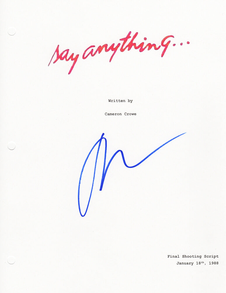 John Cusack Signed Say Anything Movie Script Cover Sheet