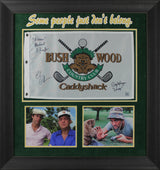 Caddyshack (3) Chase, O'Keefe & Morgan Signed Bushwood CC Framed Flag BAS Wit