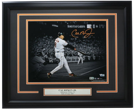 Cal Ripken Jr. Signed Framed Baltimore Orioles 11x14 Spotlight Photo Fanatics - Sports Integrity