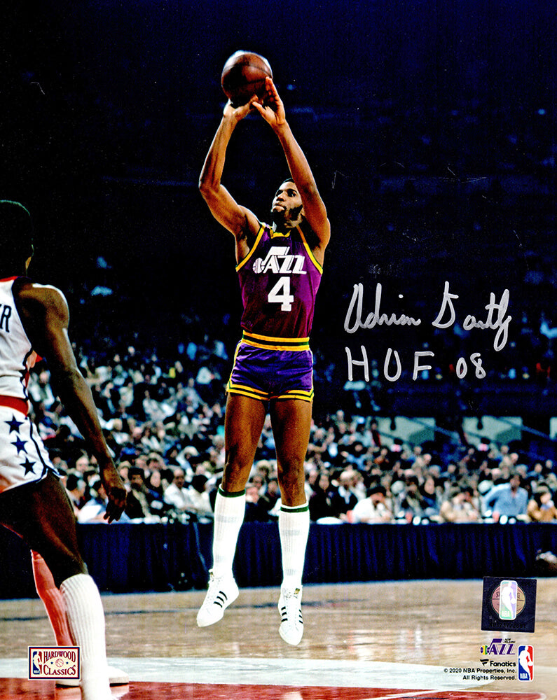 Adrian Dantley Signed Utah Jazz Shooting Action 8x10 Photo w/HOF'08