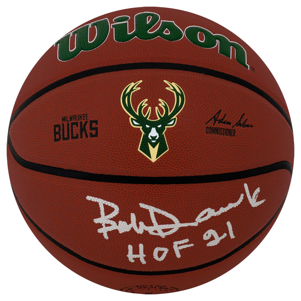 Bob Dandridge Signed Milwaukee Bucks Logo Wilson Alliance NBA Basketball w/HOF'21