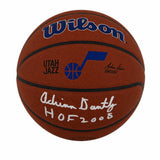 Adrian Dantley Signed Utah Jazz Logo Wilson Alliance NBA Basketball w/HOF 2008