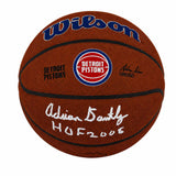 Adrian Dantley Signed Detroit Pistons Logo Wilson Alliance NBA Basketball w/HOF 2008