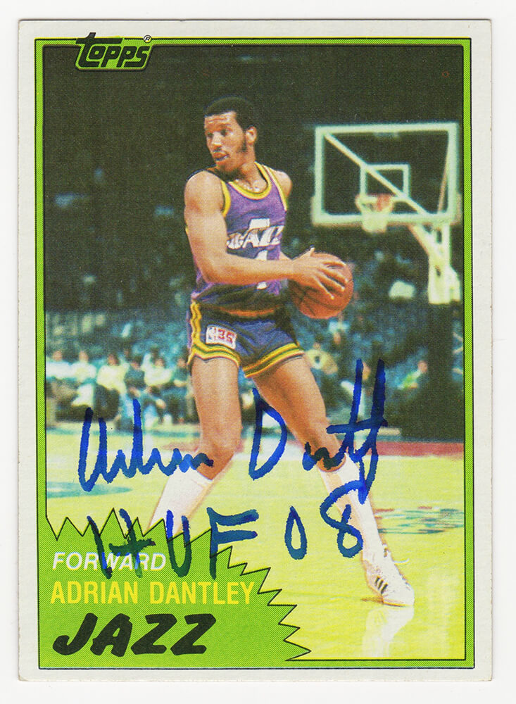 Adrian Dantley Signed Utah Jazz 1981-82 Topps Basketball Card #40 w/HOF'08