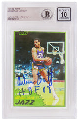 Adrian Dantley Signed Utah Jazz 1981-82 Topps Basketball Card #40 w/HOF'08 - (Beckett - Auto Grade 10)