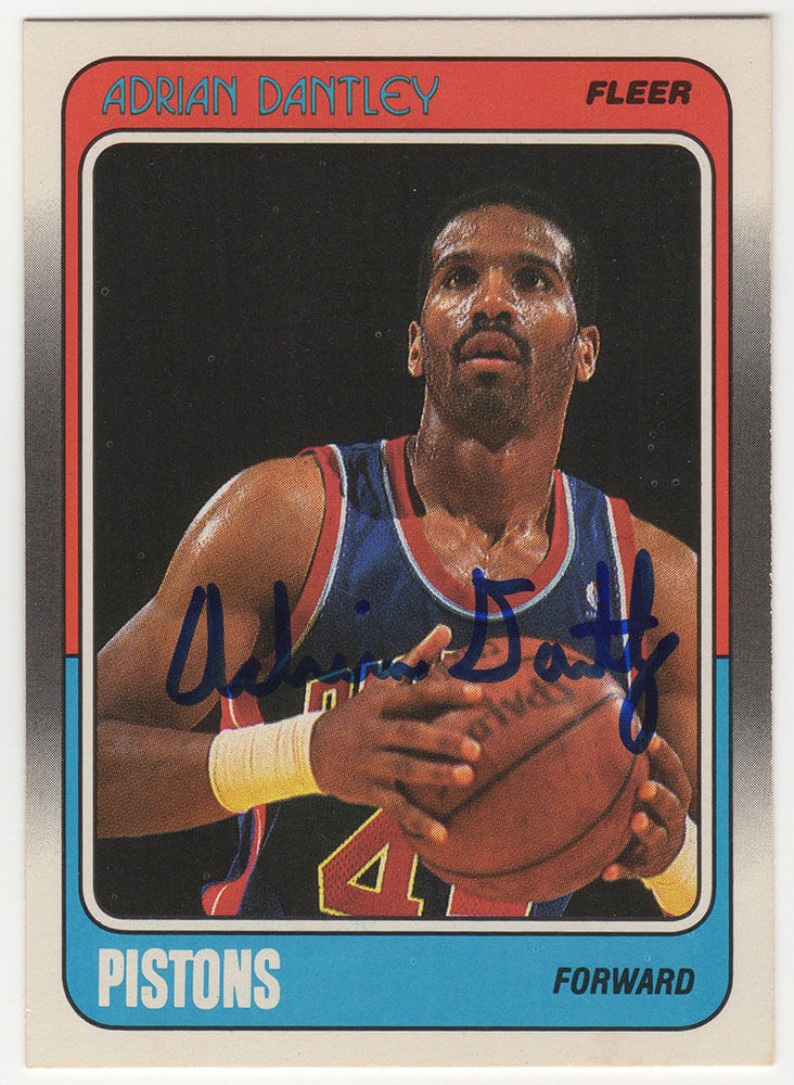 Adrian Dantley Signed Detroit Pistons 1988 Fleer Basketball Trading Card #39