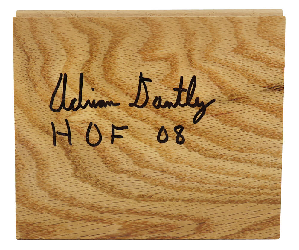 Adrian Dantley Signed 5x6 Floor Piece w/HOF'08