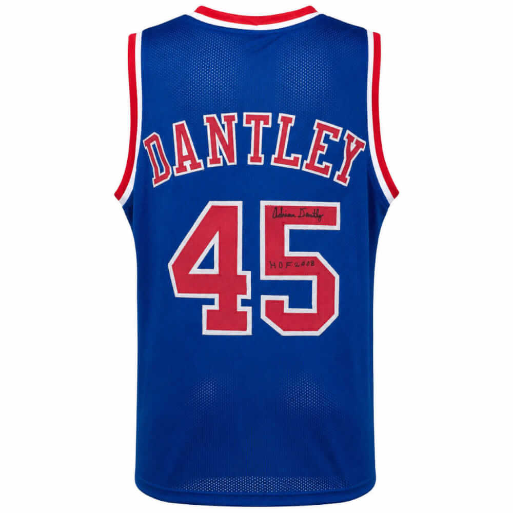 Adrian Dantley Signed Blue Throwback Custom Basketball Jersey w/HOF 2008