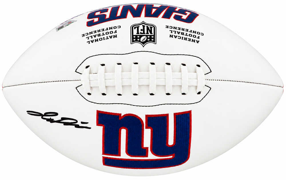 Jaxson Dart Signed New York Giants Logo Wilson White Panel Football - (Fanatics)