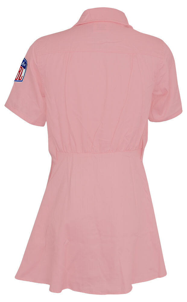Geena Davis Signed Rockford Peaches Pink Costume Women's Baseball Jersey w/Dottie