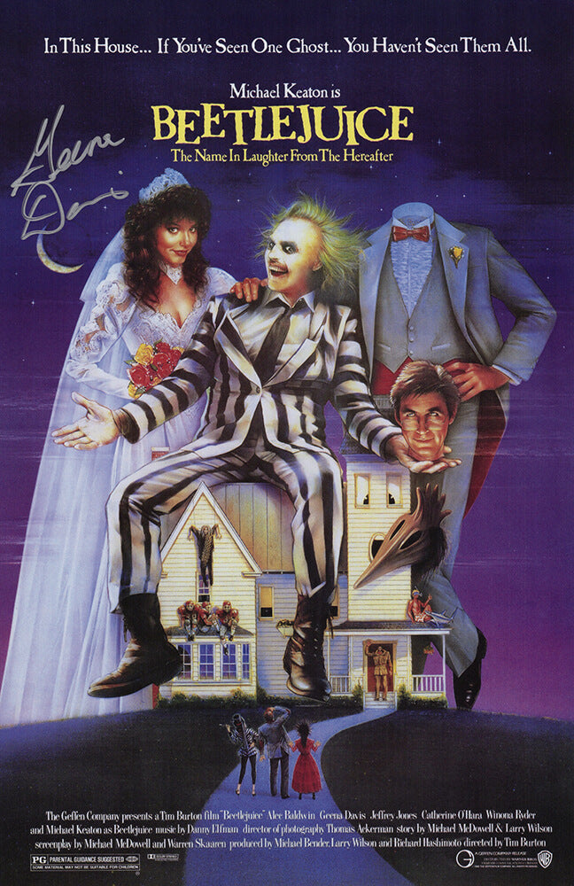 Geena Davis Signed Beetlejuice 11x17 Movie Poster
