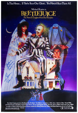 Geena Davis Signed Beetlejuice 27x40 Full Size Movie Poster w/Beetlejuice, Beetlejuice, Beetlejuice